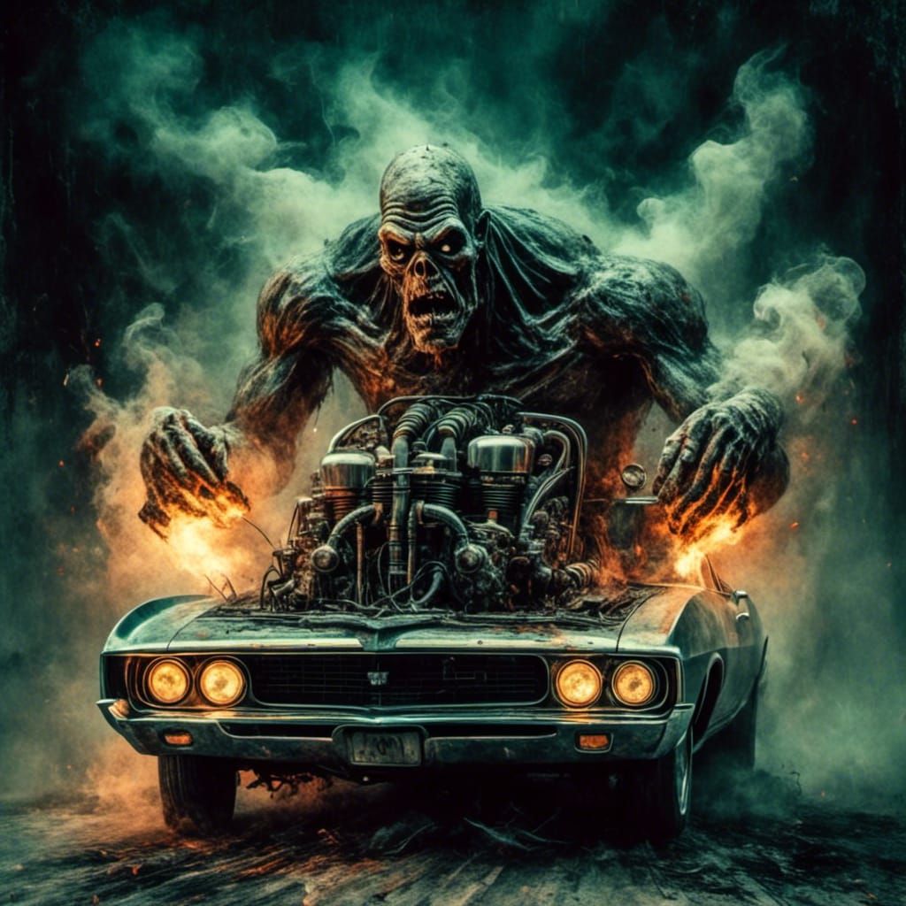 Frankenstein Drives a Muscle Car From Hell