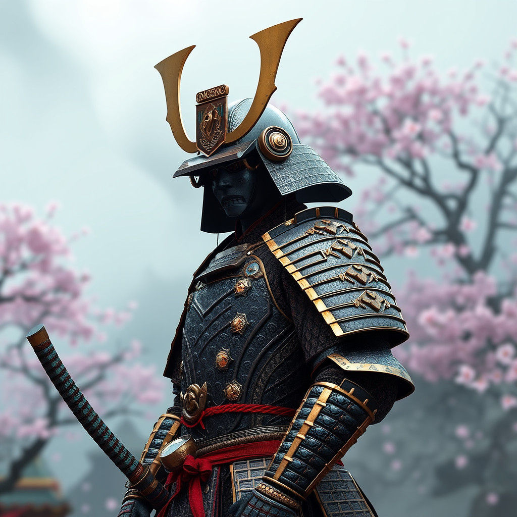 Samurai in Feudal Japan: Anime-Inspired 3D Art