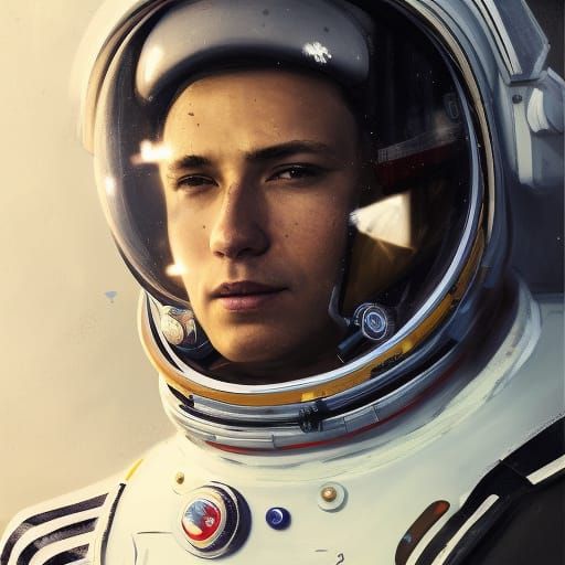 Space Pilot Portrait in Detailed Digital Art Style