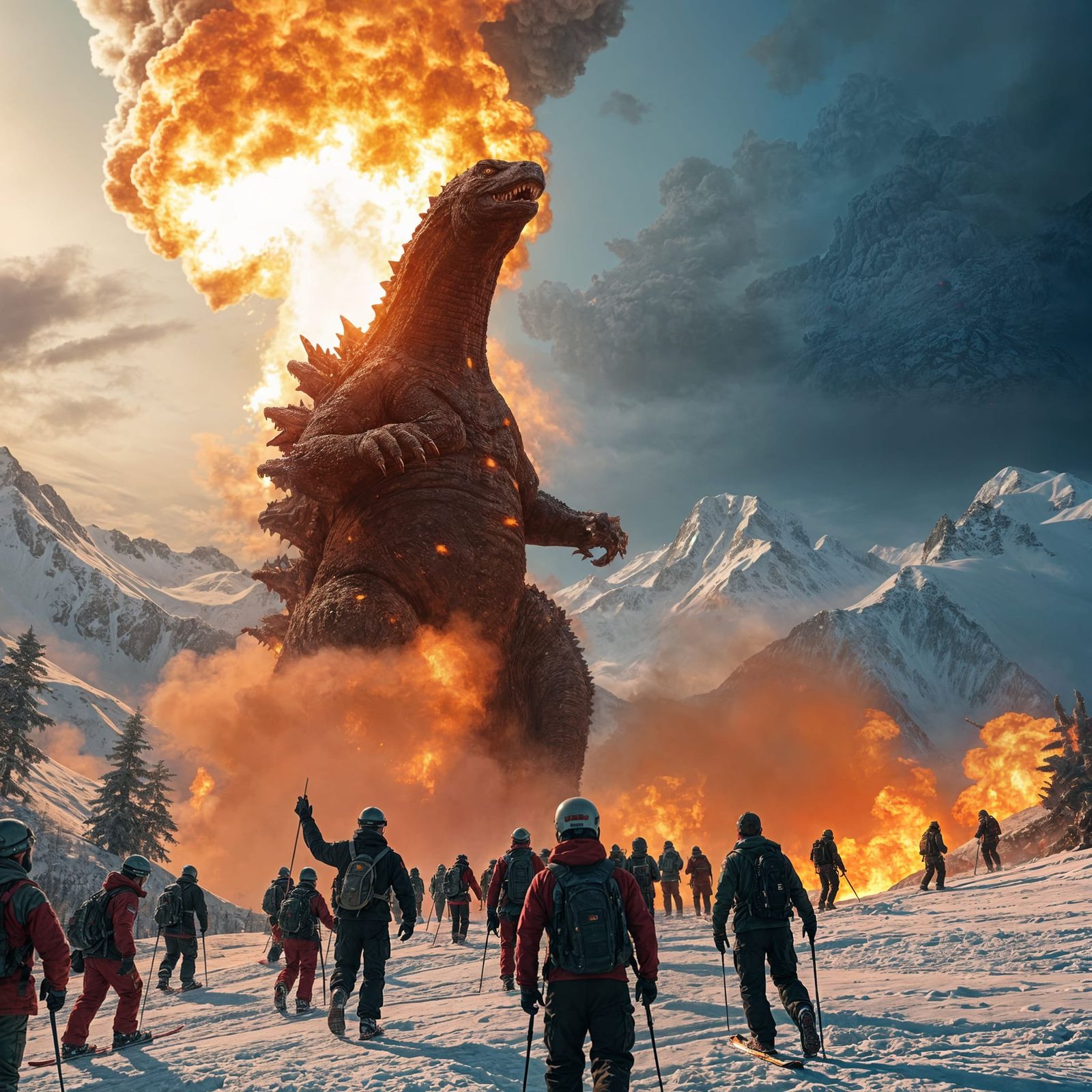 Godzilla Attacks Swiss Alps in Epic 3D Cinematic