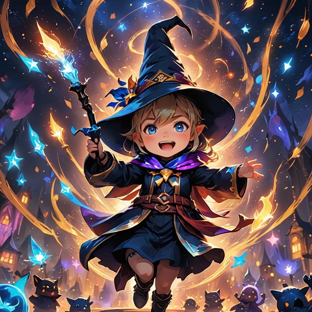 Joyful Lalafell Black Mage Concept Art