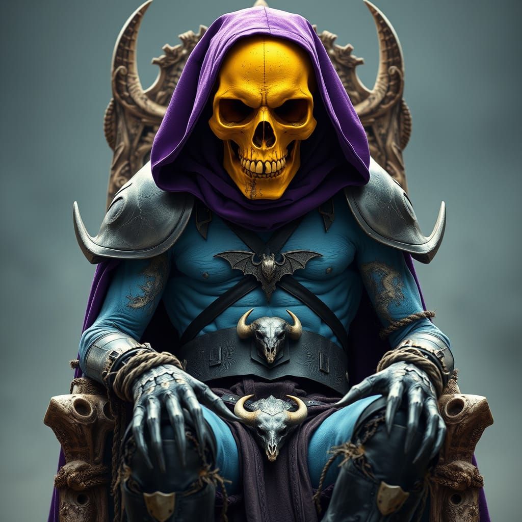 Big Head Skeletor Small Throne