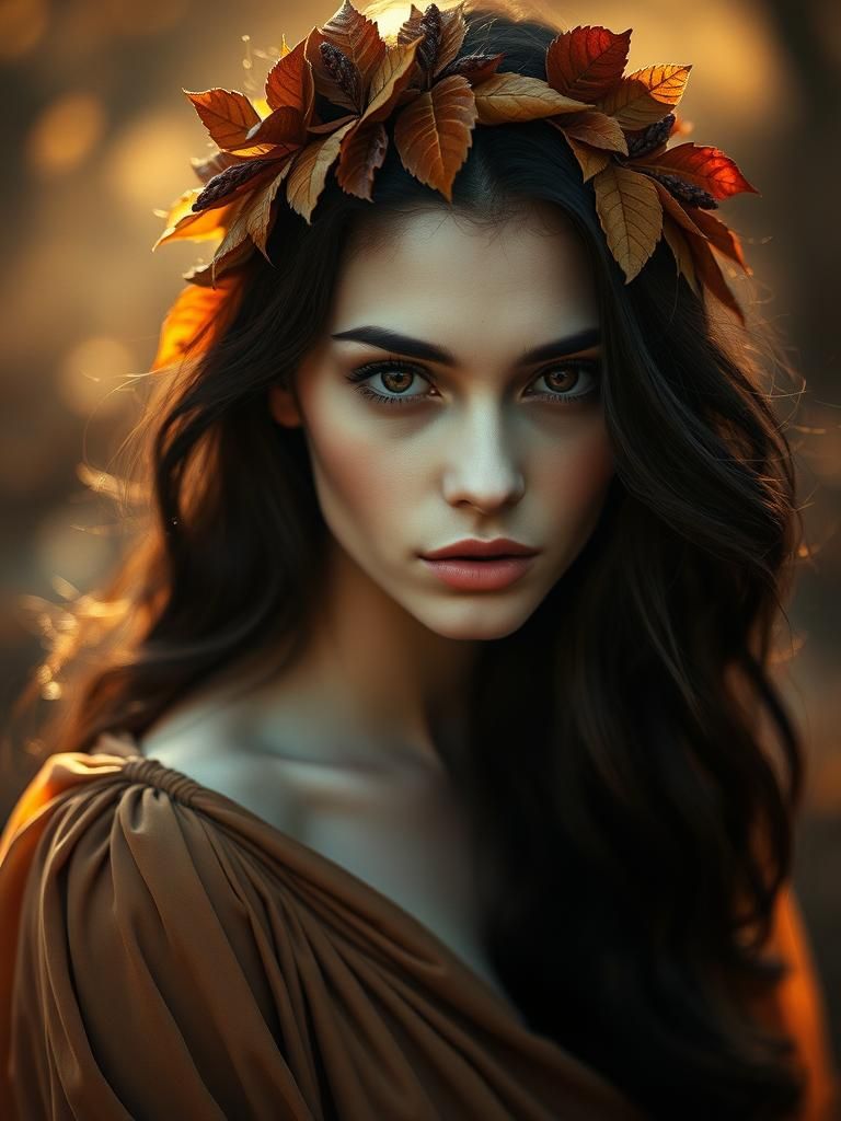 Autumn Queen Portrait in Ethereal Style