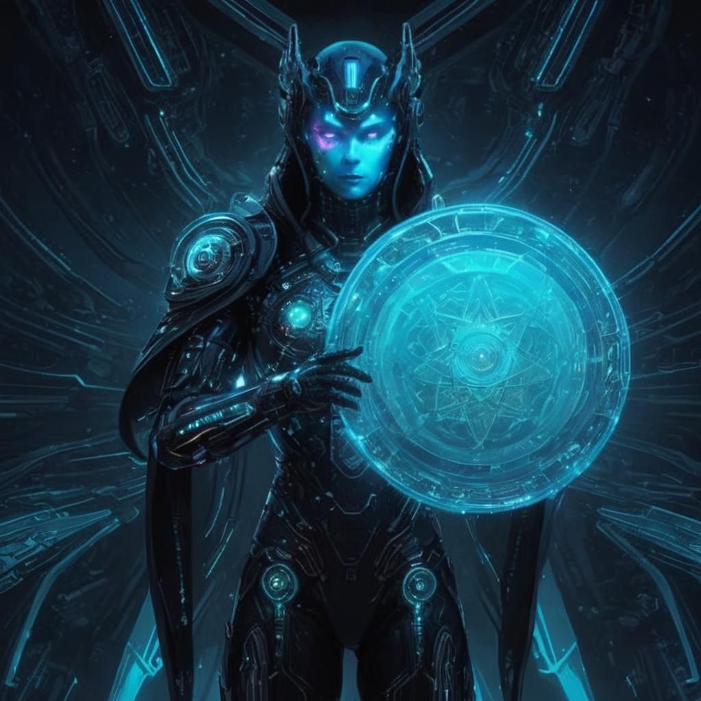 Cyberpunk Cosmonaut Superhero Emerges From Ancient Bacteria