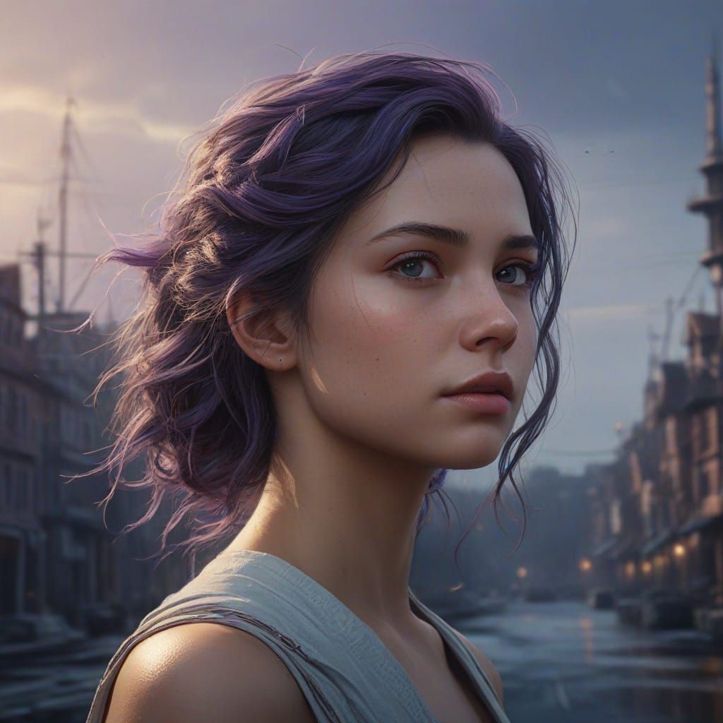 Ethereal Watercolour Portrait of a Young Woman