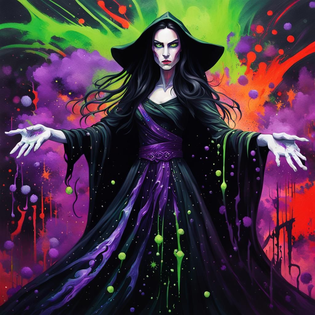 High Elf Warlock Graffiti Art in Anime Style