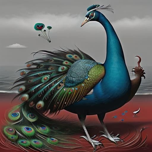 Chocolate Peacock: AI Generated Bird