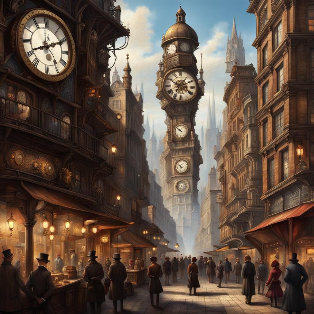 Steampunk cityscape