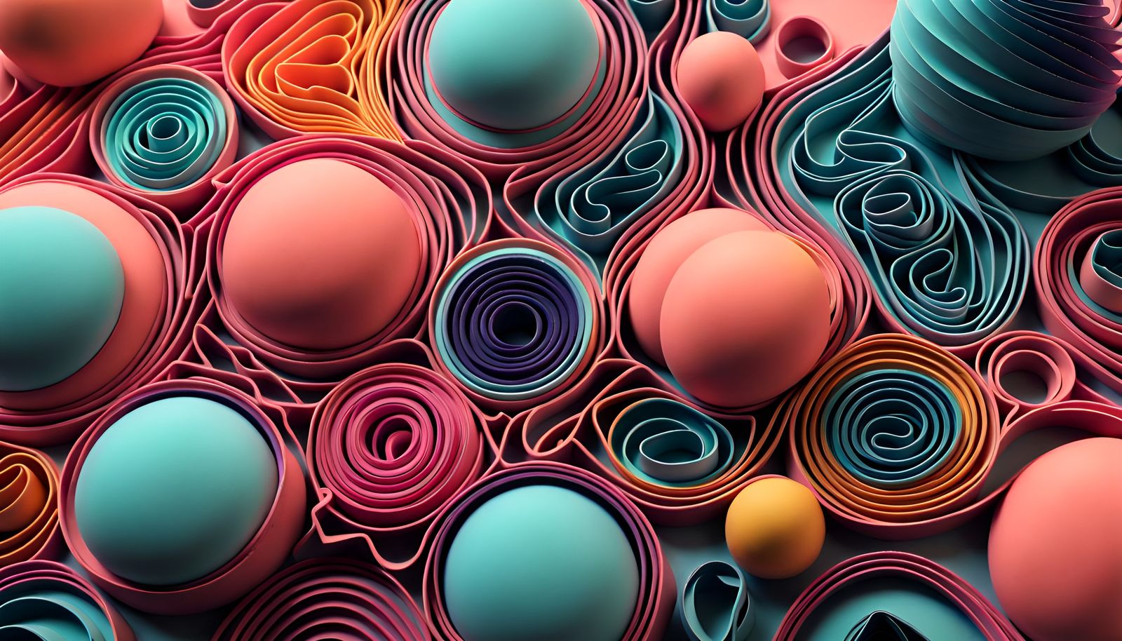 Serene Geometric Design with Volumetric Lighting