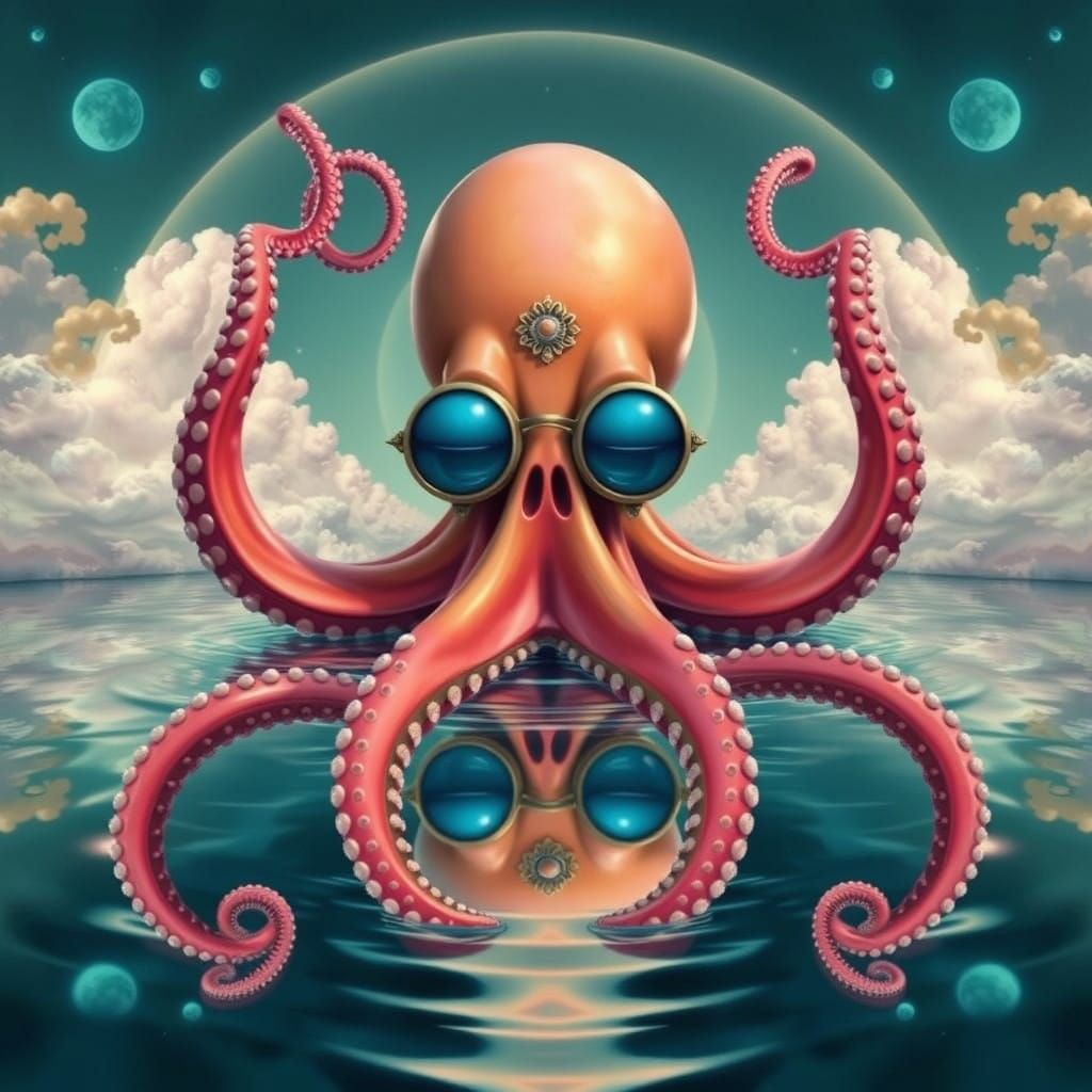 Surreal Waterpunk Goddess Emerging from an Underwater City