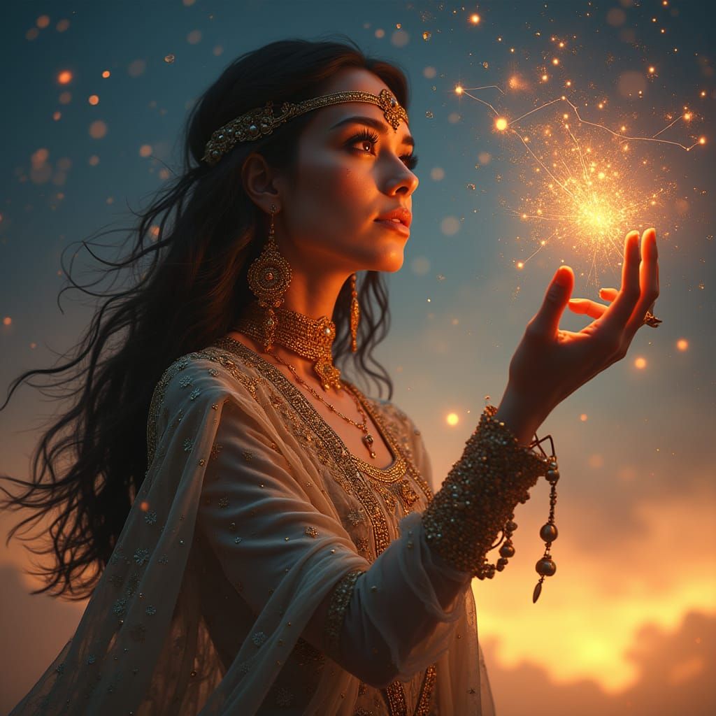 Keeper of Cosmic Wisdom in Starry Realm