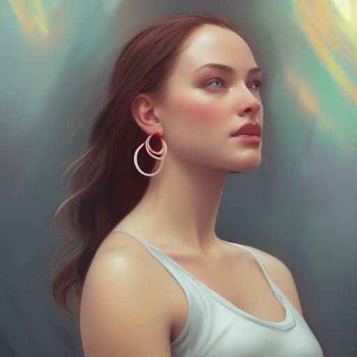 Saturn Girl Portrait in Hyperdetailed Style