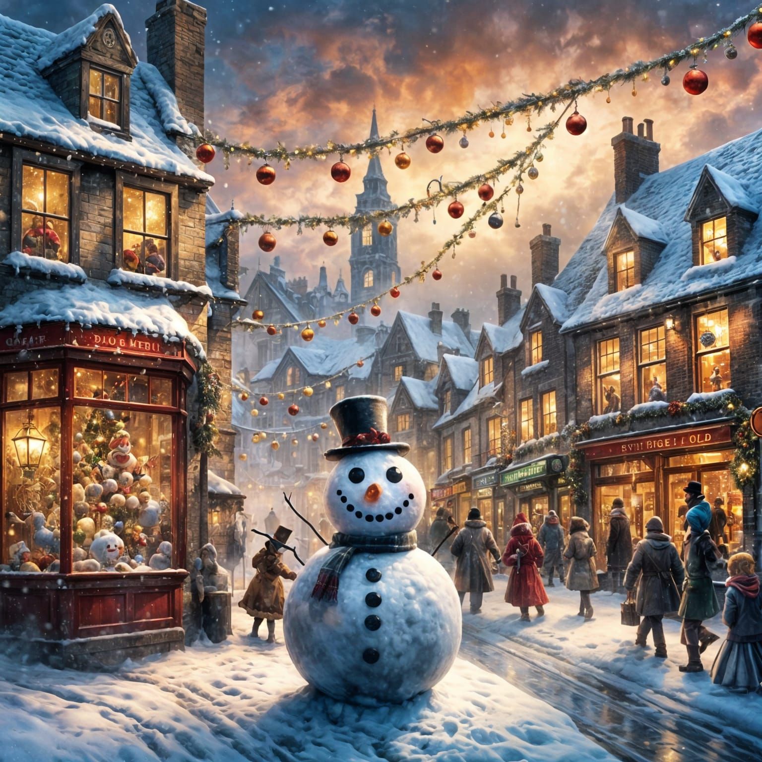 Evil Snowman Rampage in Dickensian Christmas Town
