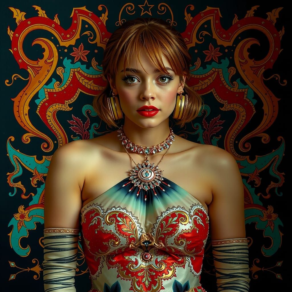 Abstract Gelato Colors Swirling in Bold Stripes