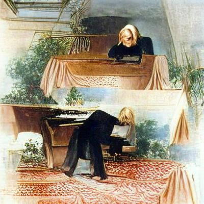 Figure Playing Piano