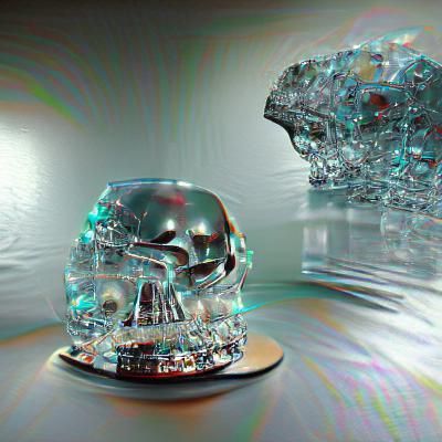 Photorealistic Crystal Skull in 8K 3D