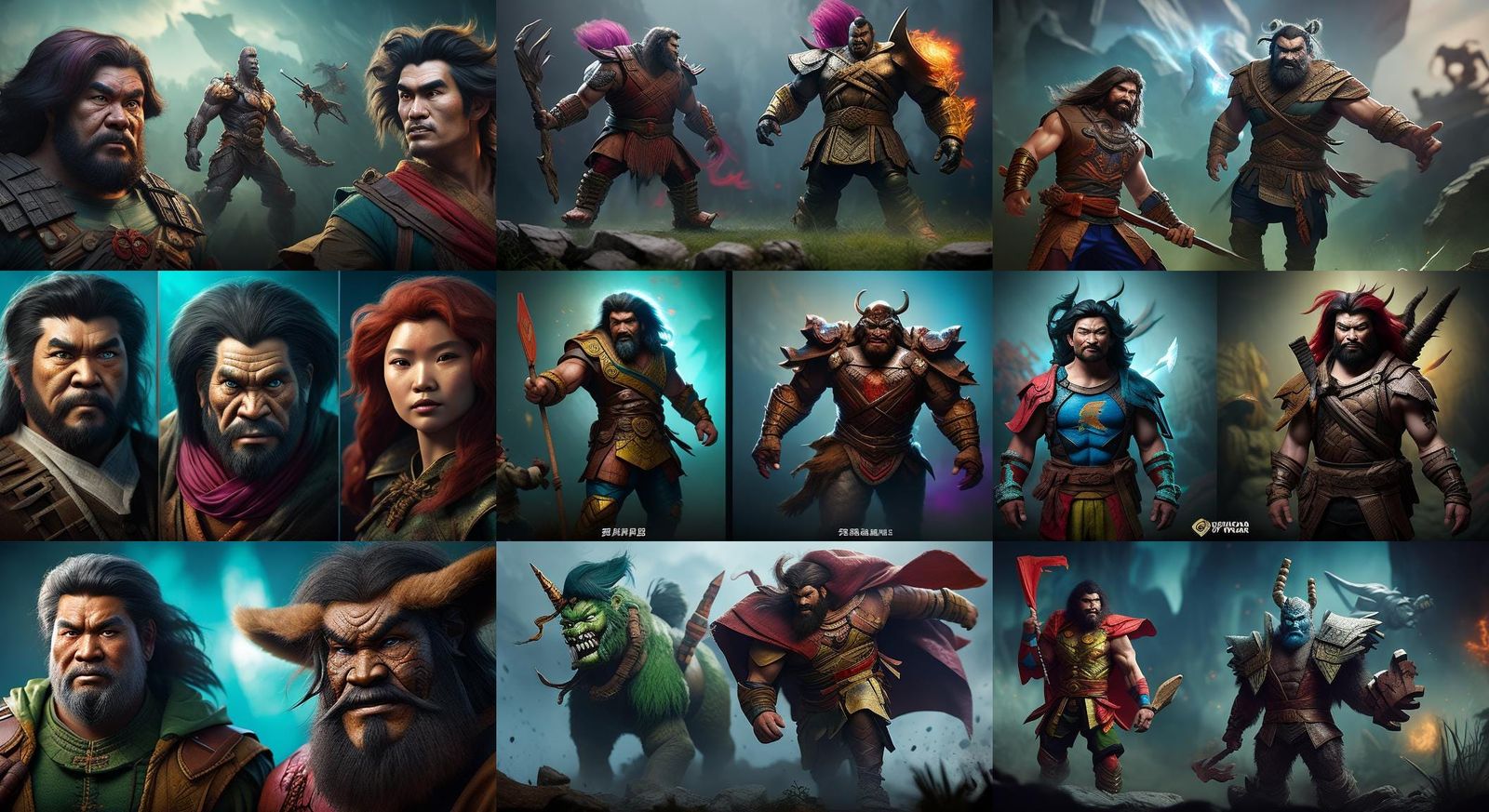 Chinese Superhero Caveman in Hyperrealistic Splash Art