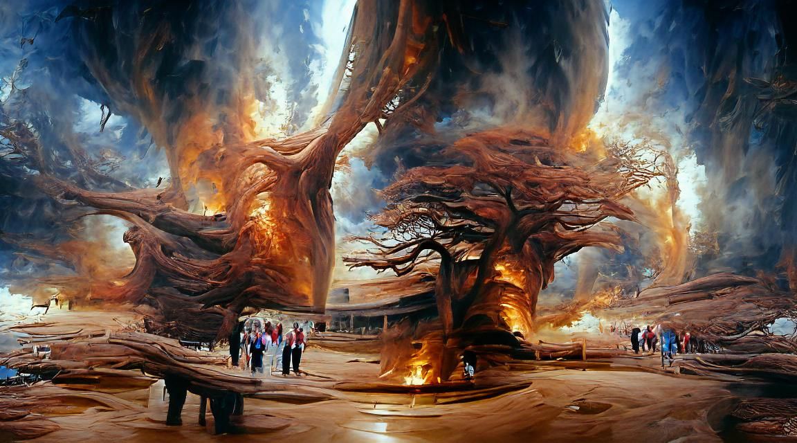 Cataclysmic Tree of Life: Oil Painting