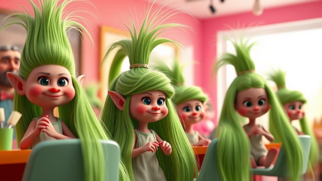 Troll Doll Hair Stylists in 3D Animated Style