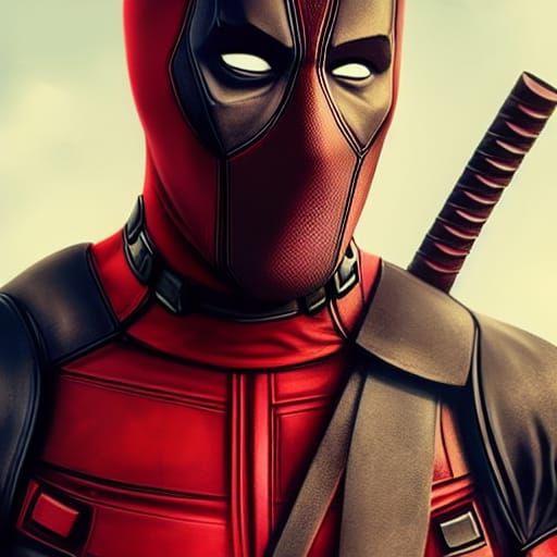 Hyperdetailed Deadpool Portrait in Art Nouveau Style