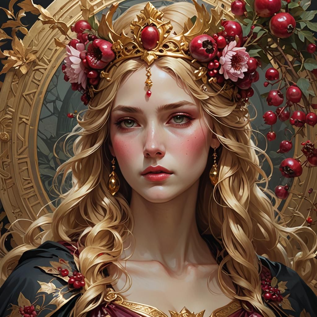 Persephone with Golden Hair and Iron Crown