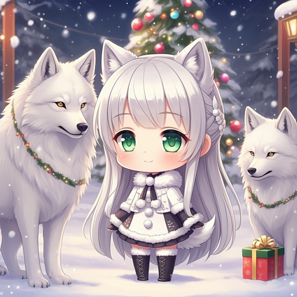 Christmas Wolfie and Pack