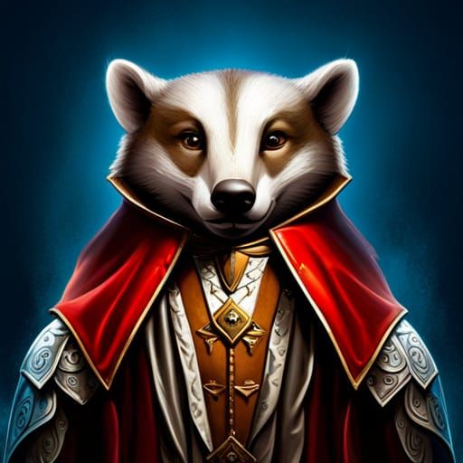 Badger in Medieval Dress: Gothic Portrait