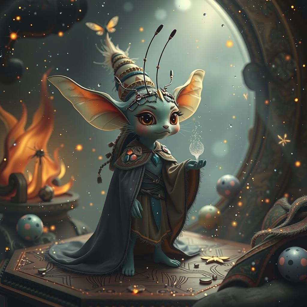 Surreal Firefly Scene in Vibrant Digital Anime 3D