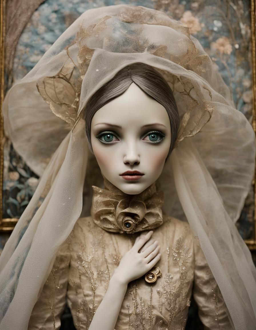 Perfect Eyes in Juniper Lamplight: A Dreamlike Sculpture