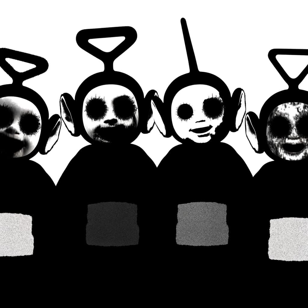 Creepy Teletubbies Horror Portraits in Black and White