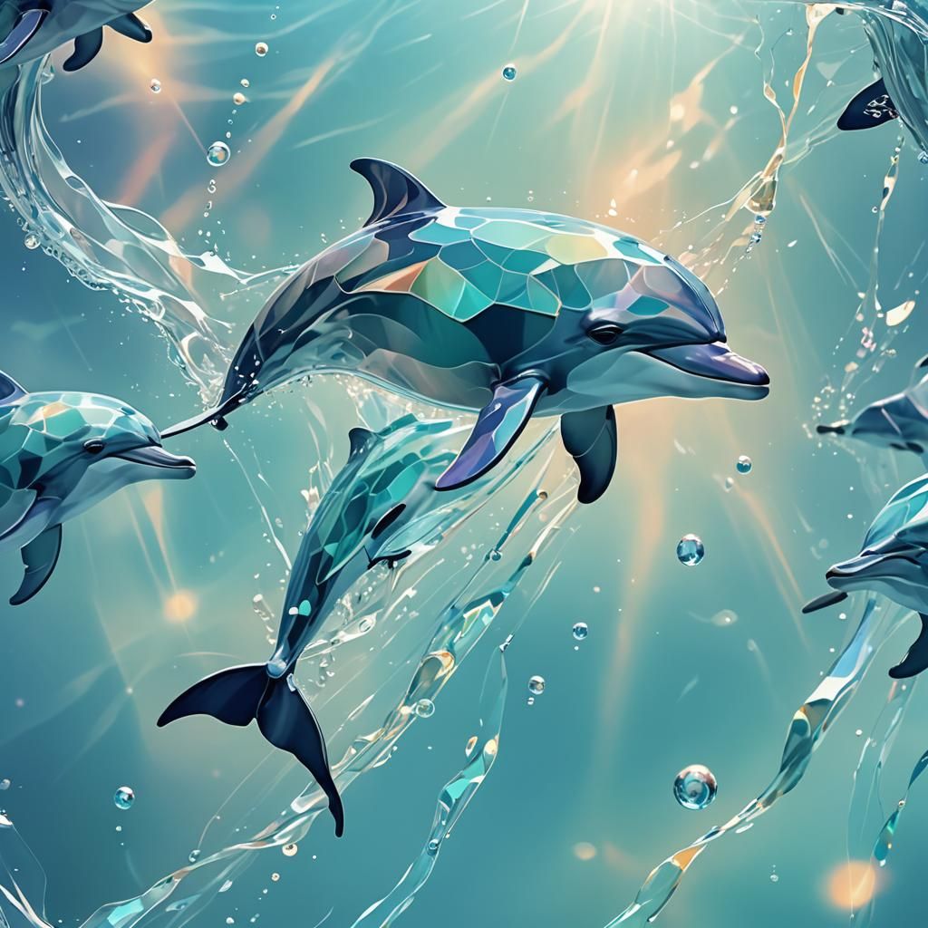 Transparent Water Dolphin in Dreamy Digital Art