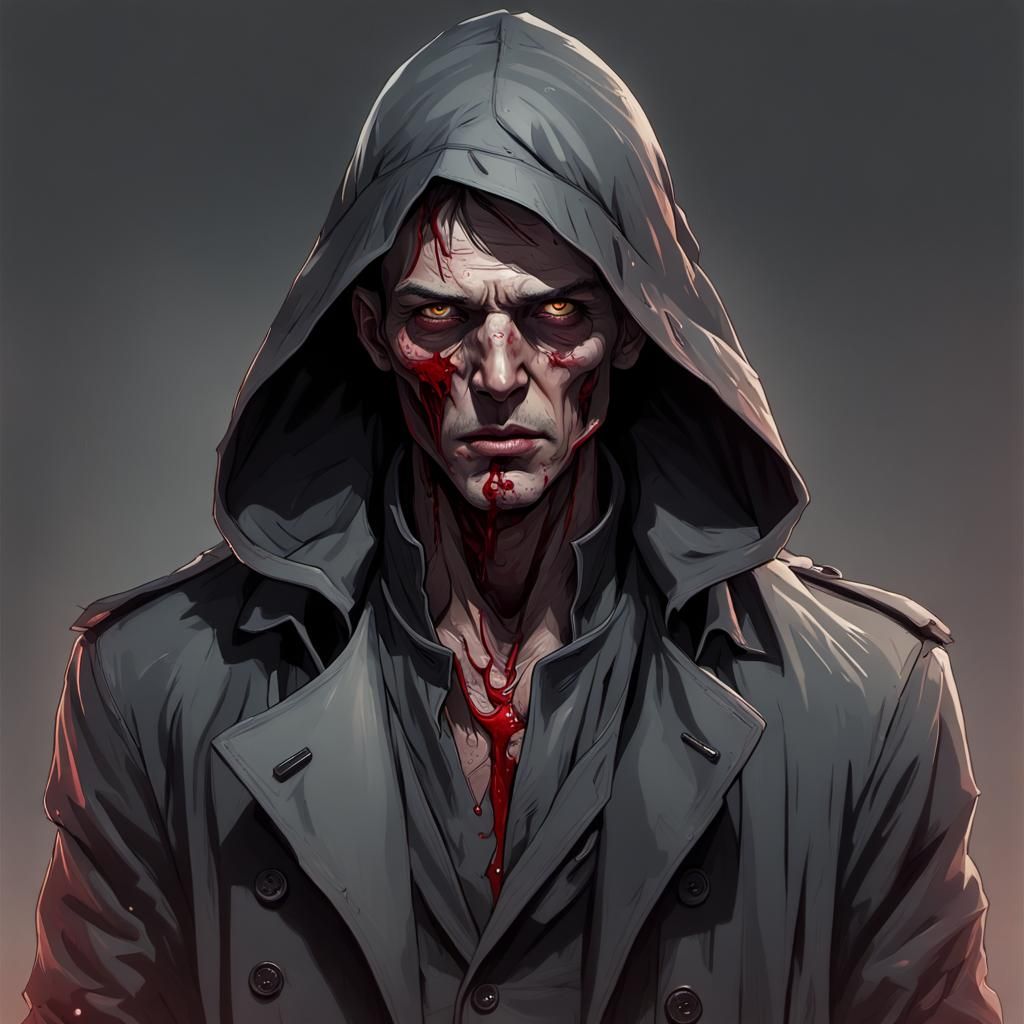 Decomposing Zombie Portrait in Hyperdetailed Digital Art