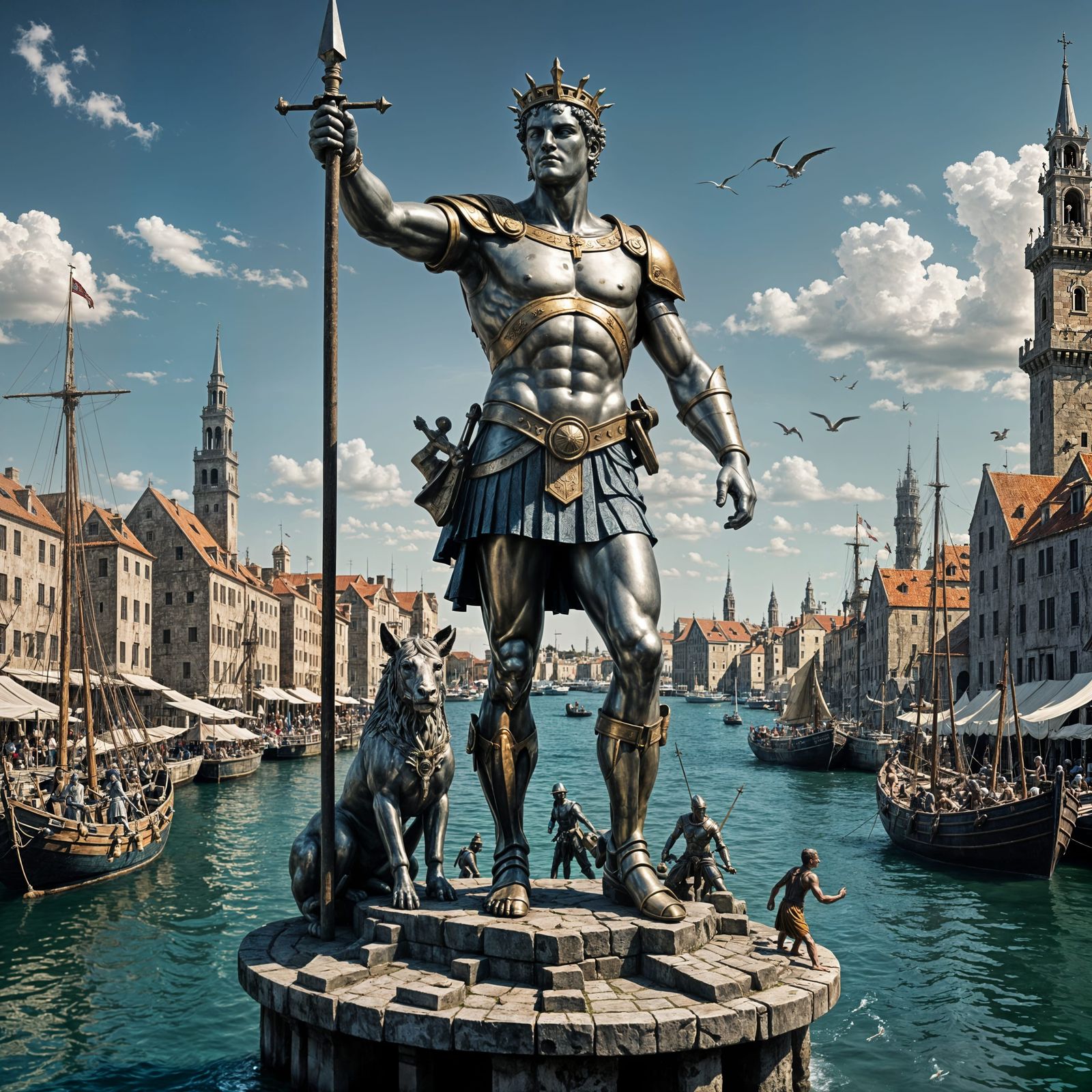 Colossus of Rhodes in Bosch Style