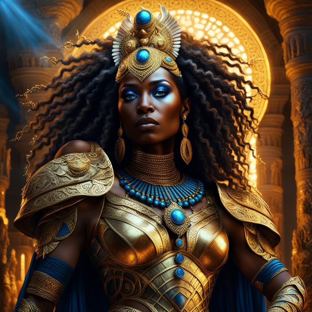 Epic Fantasy Goddess Embracing Royal Beauty in Ancient Realm