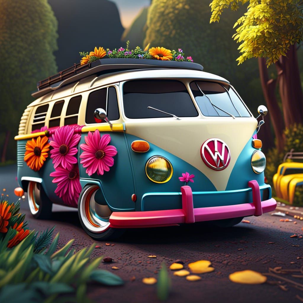 Photorealistic VW T-2 in Hot Wheels Style