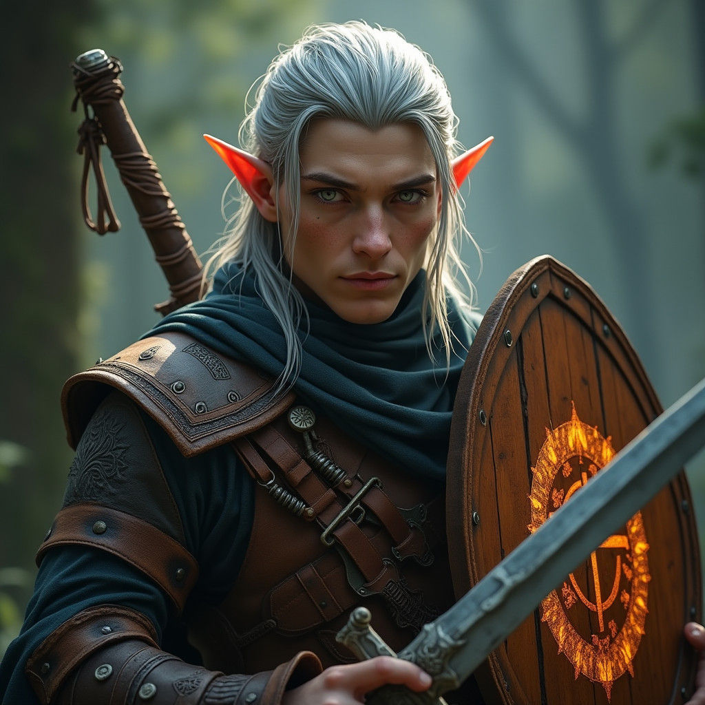 Brooding Elf Thief in Fantasy Concept Art Style