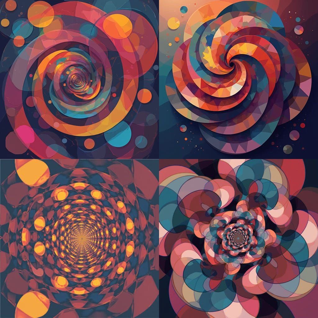 Abstract Geometric Art with Psychedelic Colors