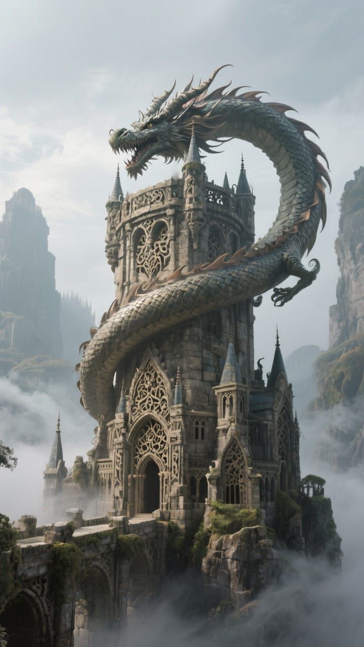 Dragon Tower in Futuristic Style