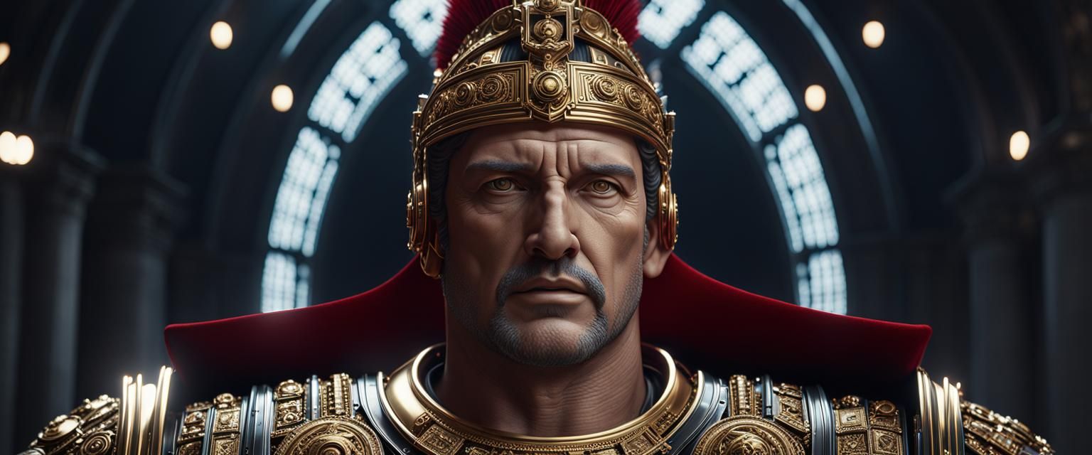 Futuristic Roman Emperor in Sci-Fi Style
