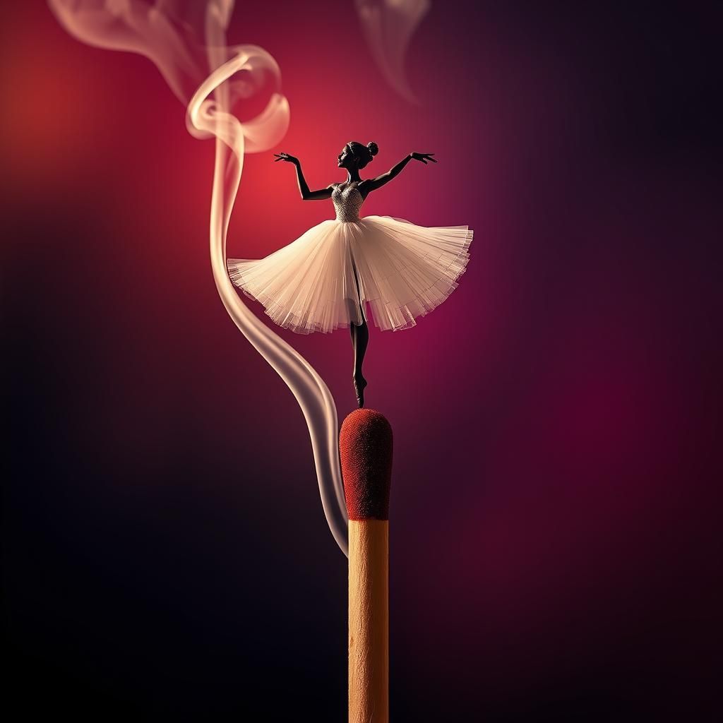 Ethereal Ballerina: Smoke Dancer on Matchstick