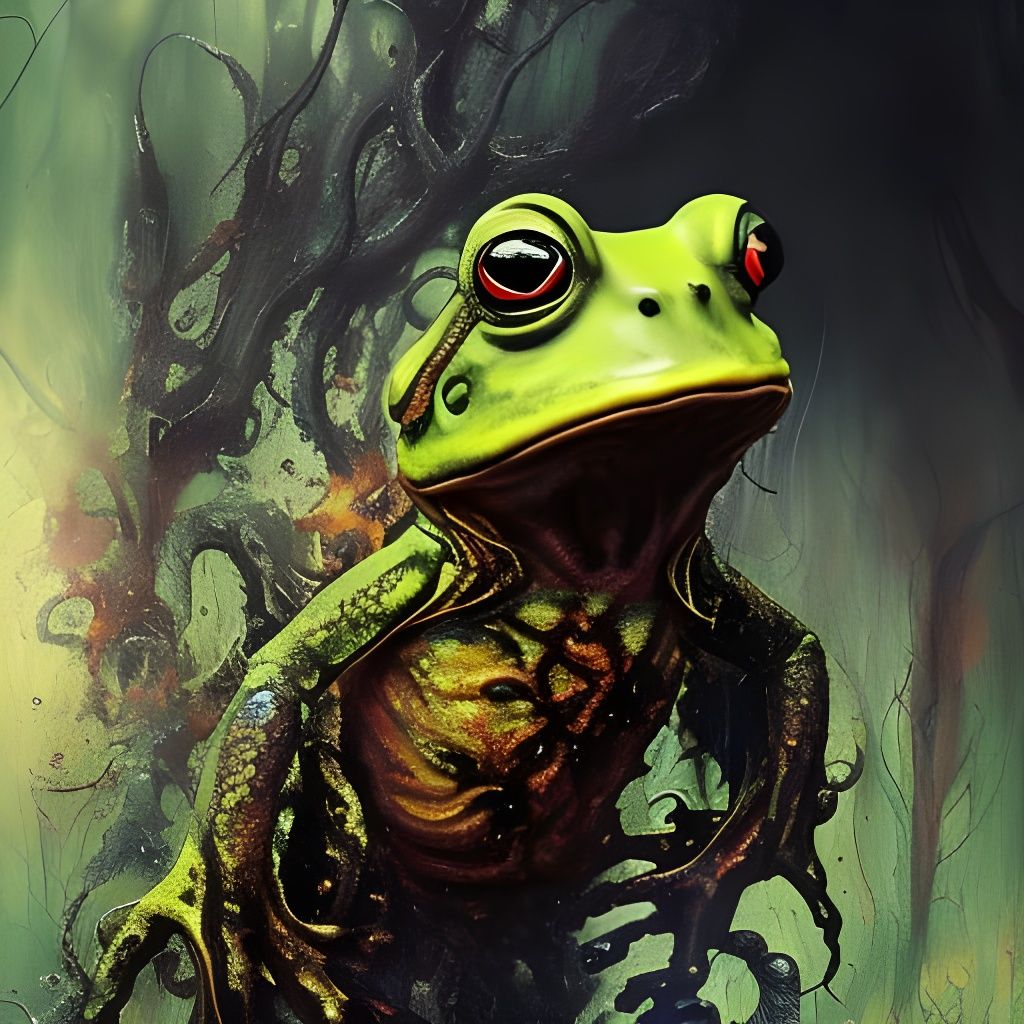 Demonic Frog Ablaze: A Lovecraftian Pagan Ritual