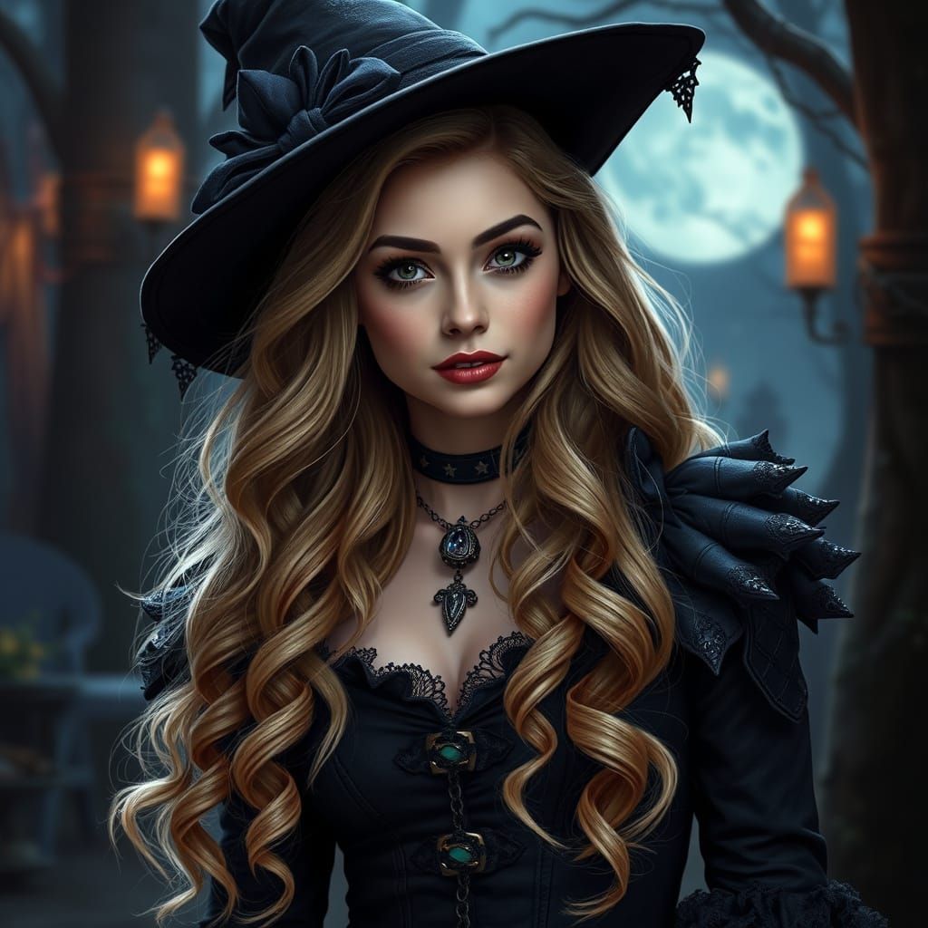 Sydney Sweeney as Gothic Fantasy Witch, Digital Art