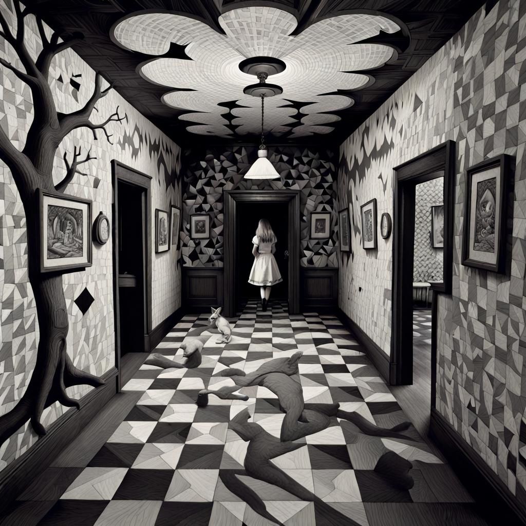 Escher-Inspired Alice in Wonderland Tessellation