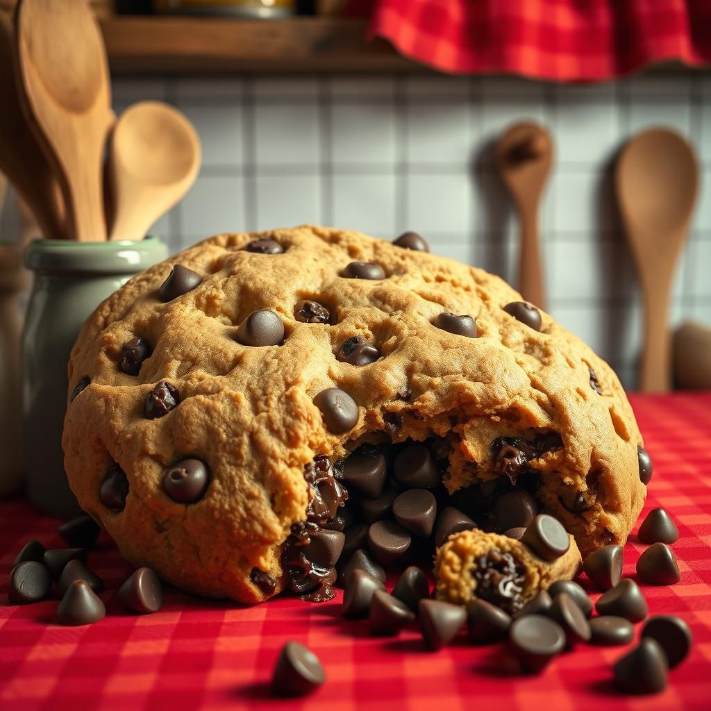 Giant Chocolate Chip Cookie Still Life