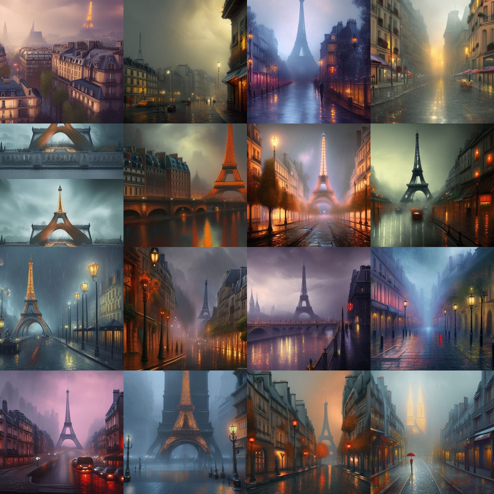 Paris in the Rain: Detailed Matte Painting