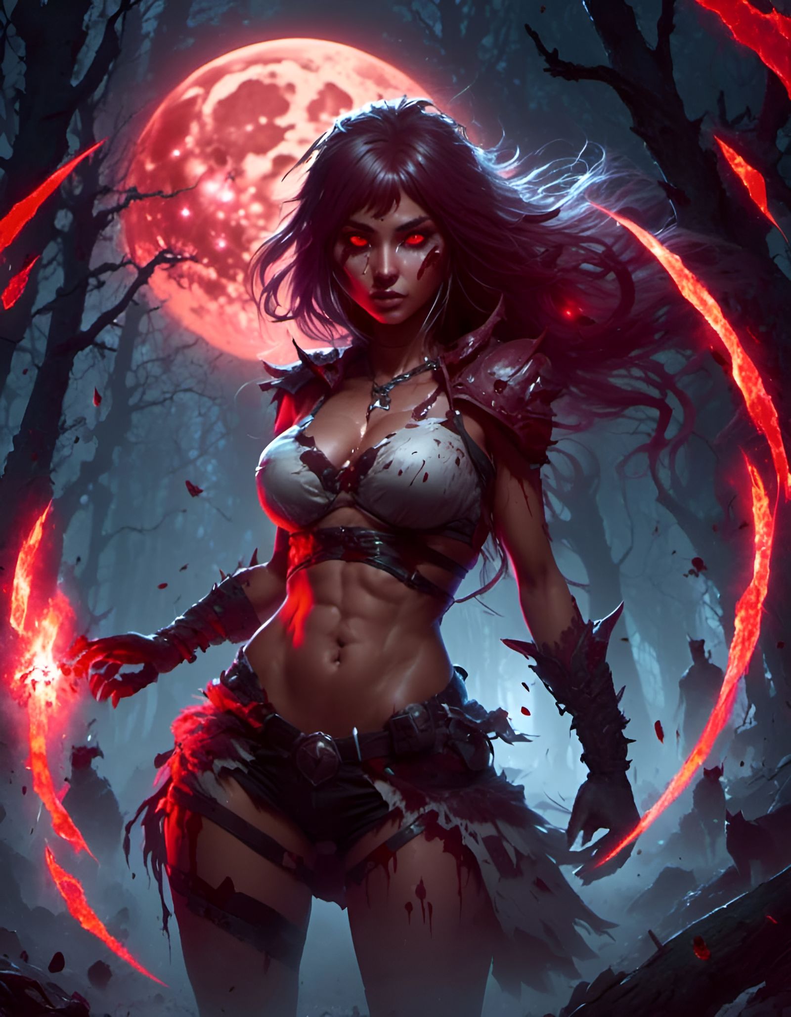 Werewolf Huntress in Magic Realism Style