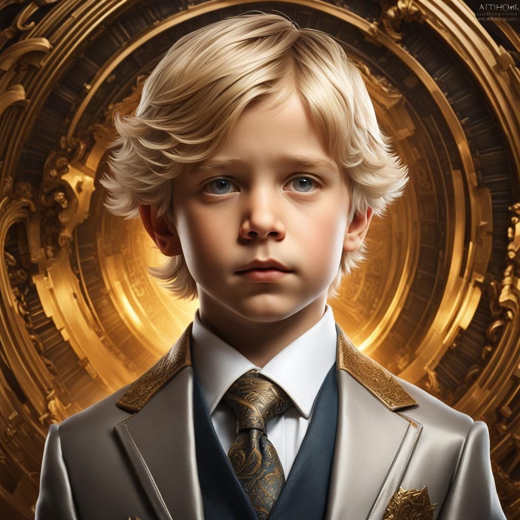 Boy in Suit: Hyperdetailed Portrait Art