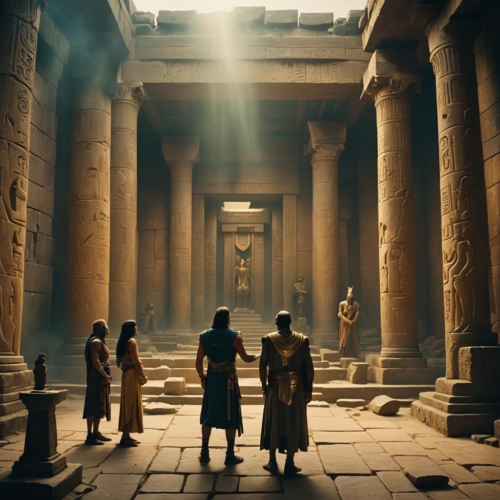 Ra and Thoth Convene in Ancient Temple