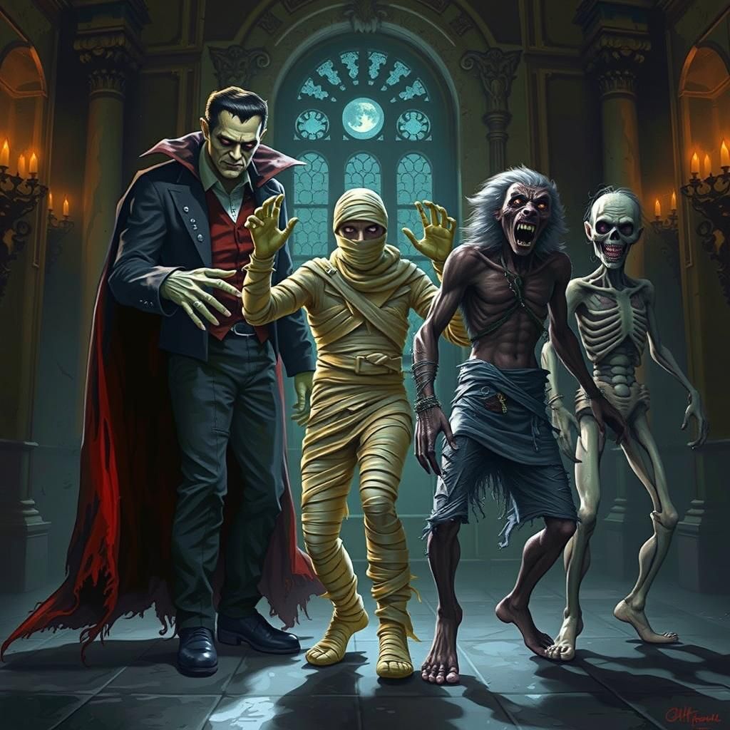 Monsters Perform Thriller Dance in Haunted Ballroom