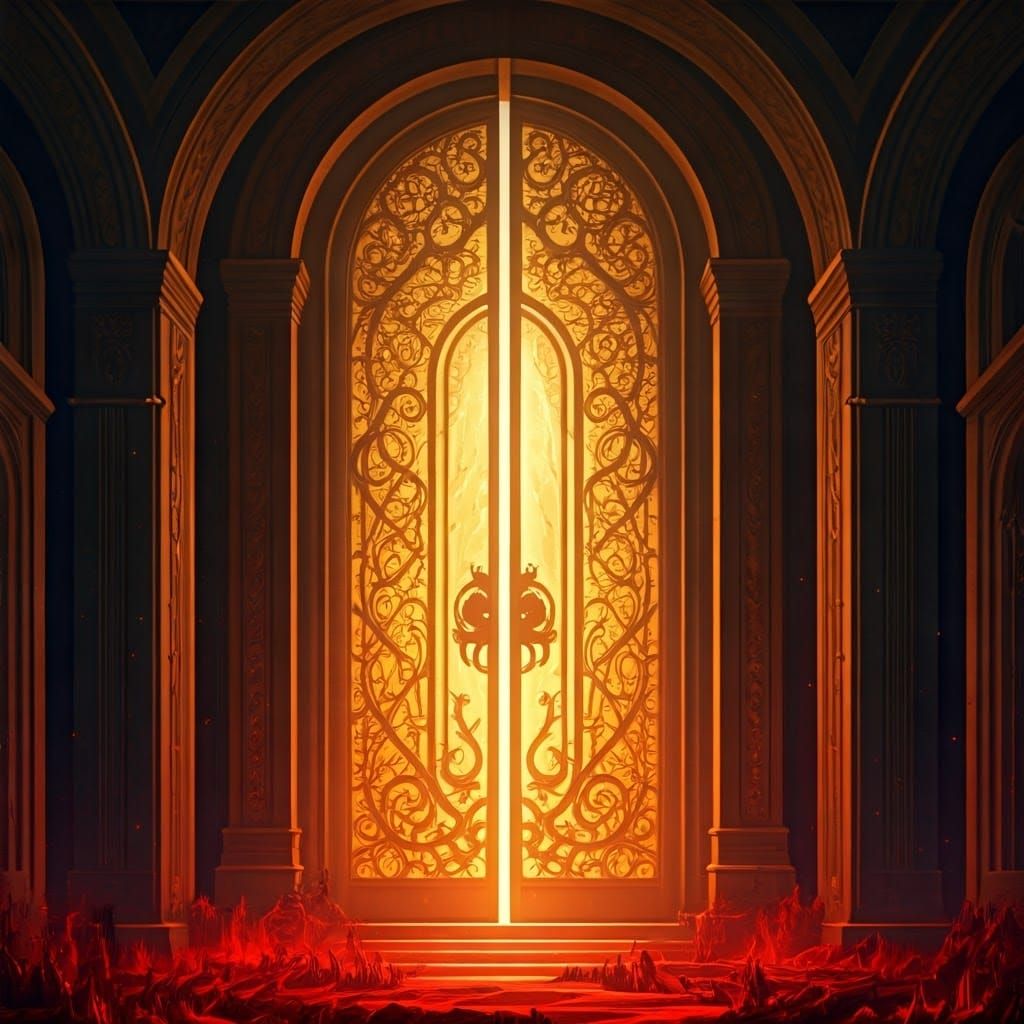 Heaven's Gate: A Chiaroscuro Oil Painting